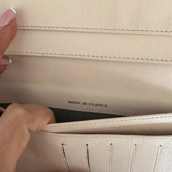 Authentic Chanel Coco Mark Sevruga Caviar Skin Flap Long Wallet On Chain Pink - Picture 10 of 16